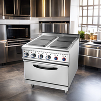 Cuisinière électrique à 4 plaques chauffantes avec four Nouvel équipement de cuisine en acier inoxydable pour restaurants hôtels magasins d'alimentation au détail