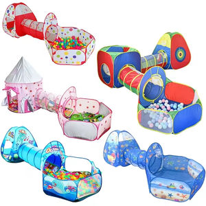Parque infantil portátil 3 en 1 para niños, tienda grande para niños, PISCINA DE BOLAS, pozo de bolas con túnel - Product Image 4