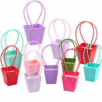 Sac cadeau en papier avec poignée en fil métallique, panier pour cadeaux de fête, boîte à bonbons, mini sac fourre-tout coloré pour les cadeaux de mariage, logo personnalisé