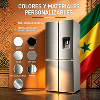 Réfrigérateur-congélateur quatre portes 492L avec LOGO personnalisé, affichage LED, contrôle électronique, No Frost, grands frigos intelligents pour la maison