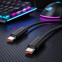 Kabel USB C Toocki 100W PD Pengisian Cepat TPE 5A 6 Inti Tipe C ke Tipe C dengan E-Marker Sinkronisasi Data 480Mbps untuk Laptop dan Ponsel