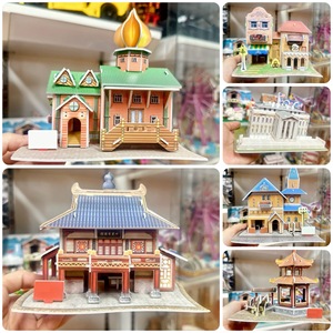 49 Diseños de Arquitectura Mundialmente Famosa, Rompecabezas 3D, <span class=keywords><strong>Casa</strong></span> de Cultura Popular, Decoración de Cabaña, Rompecabezas 3D, Juguetes - Product Image 5