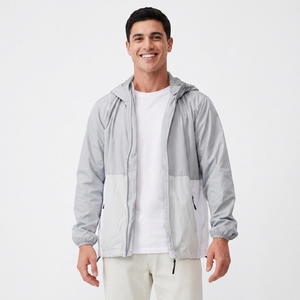 Breathable High Quality Custom Outdoor Casual Windbreaker Jacket Waterproof <b>Canvas</b> Zipper Thin Lightweight Men's Jackets - Product Image 1