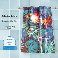Serviette de plage en microfibre double face en polaire, séchage rapide, absorbante, motif floral, pour voyage, natation, bain, fitness