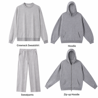 Sweat-shirt à capuche zippé surdimensionné en coton épais personnalisé avec logo pour streetwear d'hiver, vente en gros