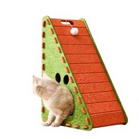 Griffoir vertical triangulaire en forme de L pour chat, transfrontalier, tout-en-un, en feutre respirant quatre saisons, avec nid et fonction de ponçage des griffes