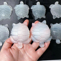 Vente en gros de pierre de guérison en cristal tortue artisanale sculptée à la main en sélénite blanche sculpture en cristal statue de tortues de mer