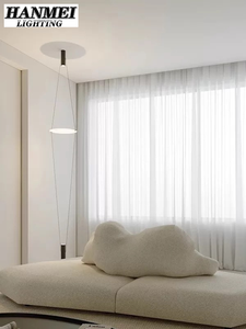 Lampe suspendue moderne italienne à LED de taille moyenne, luminaire suspendu pour l'intérieur, décoration de luxe pour la maison, lampe suspendue à double plaque en fer HM-MY-054 - Product Image 4