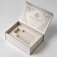 Boîte d'emballage de parfum gaufrée avec insert personnalisé en feuille d'argent pour produits de beauté de luxe