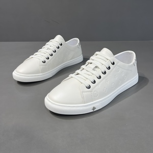 Sneakers en <span class=keywords><strong>cuir</strong></span> <span class=keywords><strong>blanc</strong></span> pour homme de luxe, motif floral, fermeture à lacets, chaussures tendance haut de gamme, toutes saisons - Product Image 4