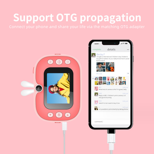 Le plus récent X106 mignon 2.4 pouces appareil <span class=keywords><strong>photo</strong></span> <span class=keywords><strong>instantané</strong></span> enfants enfants imprimante 200DPI BT4.0 sans fil double objectif 1080HD prise en charge imprimante <span class=keywords><strong>Photo</strong></span> OTG - Product Image 5