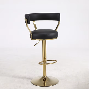 Taburete de Bar Moderno <span class=keywords><strong>con</strong></span> Altura Ajustable, <span class=keywords><strong>Respaldo</strong></span> y Reposapiés, Taburete Giratorio de Cuero Sintético para Cocina, Isla de Cocina o Cafetería - Product Image 6