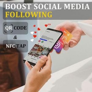Panneau de suivi des réseaux sociaux pour Instagram, Facebook, YouTube, TikTok, étiquette NFC en PVC, carte de commentaires Google Tap avec NFC et code QR - Product Image 3