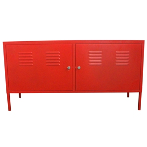 Metal TV <b>Stand</b> Cabinet Metal Colorful TV Storage 2 <b>Door</b> Red Cabinet Modern for Home Use Living Room Use - Product Image 1