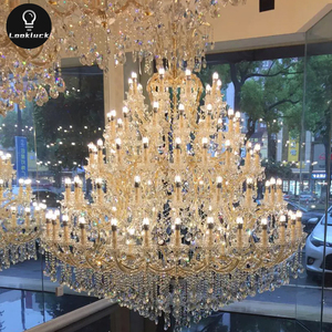 Maria Theresa Luxe Extra Grote Led Kristal Glas Kroonluchters Custom Bruiloft Banket Home Office Hanglampen Vierkant - Product Image 1