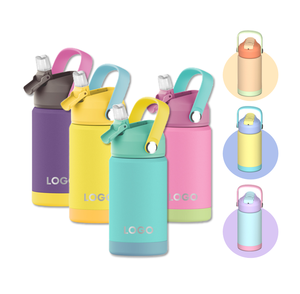 Bouteille d'eau isotherme personnalisée Hong Ling en acier inoxydable pour enfants, 350 ml, avec paille anti-fuite, sans BPA, garde au chaud et au froid, idéale pour l'école - Product Image 4