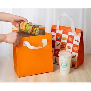 Sac isotherme personnalisé en aluminium écologique, sacs réutilisables non tissés pour aliments, lait, gâteaux - Product Image 6