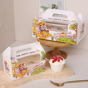 Bán buôn tùy chỉnh 2 4 6-Piece kraft giấy Ổ trứng Tart tông mini bánh bao bì hộp với cửa sổ và xử lý - Product Image 2