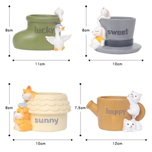 Articles les plus populaires OEM Maison créative Artisanat Décoration Résine Dessin Animé Chaussures Succulentes Vases de table Décoration en pot Pot de fleurs - Product Image 6