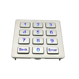 Wasserdichte 12-Tasten-USB-Zifferntastatur Edelstahl-ATM-Zugangs kontrolle mit Metall taste mit Hintergrund beleuchtung - Product Image 3