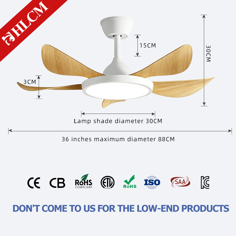White + Light Wood Grain 36-inch 5-lever