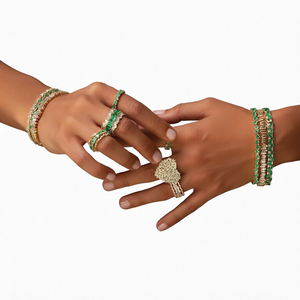 Juego de Joyería Geométrica Chapada en Oro, Anillo, Pendientes, Pulsera, Collar, Circonita Cúbica, Latón, Regalo de Moda - Product Image 1