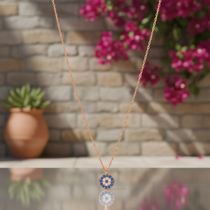 Pendentif à breloques en forme d'oeil turc minimaliste arrondi turc fait à la main vente en gros bijoux en argent Sterling 925 pour femmes - Product Image 3