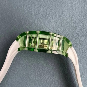 Montre mécanique automatique pour homme, style classique de designer, boîtier transparent de haute qualité, cristal vert, tourbillon, sport décontracté - Product Image 3
