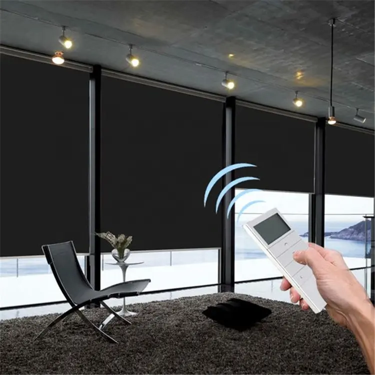 Control remoto motorizado automat apagón eléctrico ajustable Auto Wifi inteligente luz tela recargable persianas