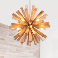 Luminaire suspendu en bois de noyer en forme de pissenlit nordique G9 pour la maison, lustre, lampe en bois pour salle à manger, design de lampe en bois