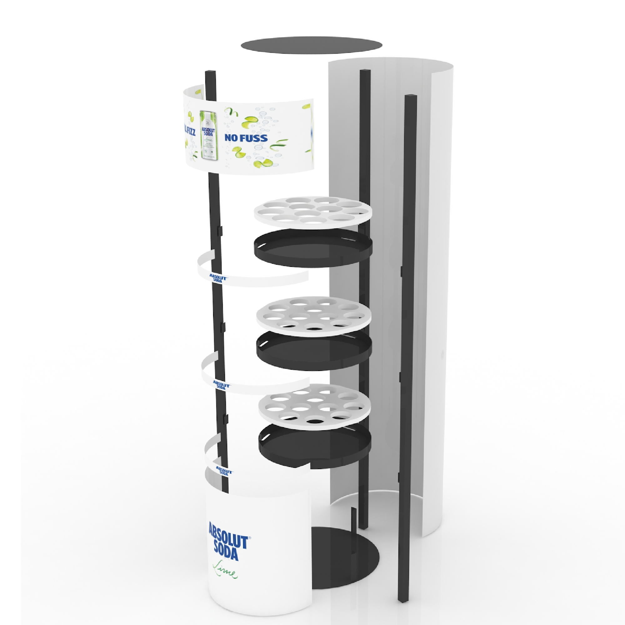 Metal Circular Display Rack 3 Layers for Displaying Alcoholic Liquor in Supermarkets — view 4