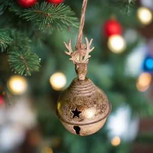 กระดิ่งโลหะสำหรับตกแต่งเทศกาลคริสต์มาสกระดิ่ง2024ต้นคริสต์มาสแบบห้อยประดับด้วยเกล็ดหิมะ - Product Image 1
