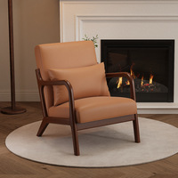 Fauteuil de détente simple de style nordique moderne, design en bois massif pour chambre à coucher, balcon, favori des influenceurs pour la maison