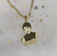 Collier avec nom photo personnalisé Vente en gros Mode Nouveau design Collier en acier inoxydable Pendentif avec nom personnalisé pour la famille