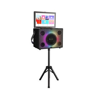 Altavoz de Karaoke portátil de entretenimiento con 2 micrófonos inalámbricos Mini altavoz de Karaoke Máquina DE REPRODUCTOR DE Karaoke de 14,1 pulgadas - Product Image 1