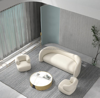 Canapé modulable en tissu au design simple, structure en bois massif, dossier incurvé, ensemble de fauteuils, meubles de salon, ensemble de canapés