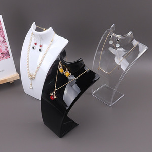 Expositor de Plástico Multicolor para Collares, Modelo de Cuello de Maniquí para Exhibición de Pendientes, Colgantes y Joyería - Product Image 1