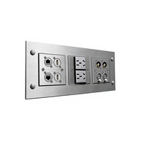 Panel de módulo de pared de aleación de aluminio engrosado con toma de corriente, red de audio y USB tipo D
