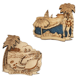 Souvenirs personnalisés 3d bois Mdf aimant de réfrigérateur <span class=keywords><strong>plage</strong></span> mer touristique vie marine Animal marin aimant de réfrigérateur en bois - Product Image 4