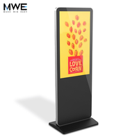 Écran d'affichage numérique de 55 pouces Écran tactile Kiosque Full High Definition Lcd Lecteur Android Interactif Verre trempé Support de sol
