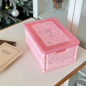 Botu - Cajas de Almacenamiento de Plástico Kawaii Nuevas al por Mayor, Cesta de Almacenamiento Plegable para el Hogar, Kuromi, My Melody, Hello Kitty, Organizador de Escritorio de Dibujos Animados - Product Image 5