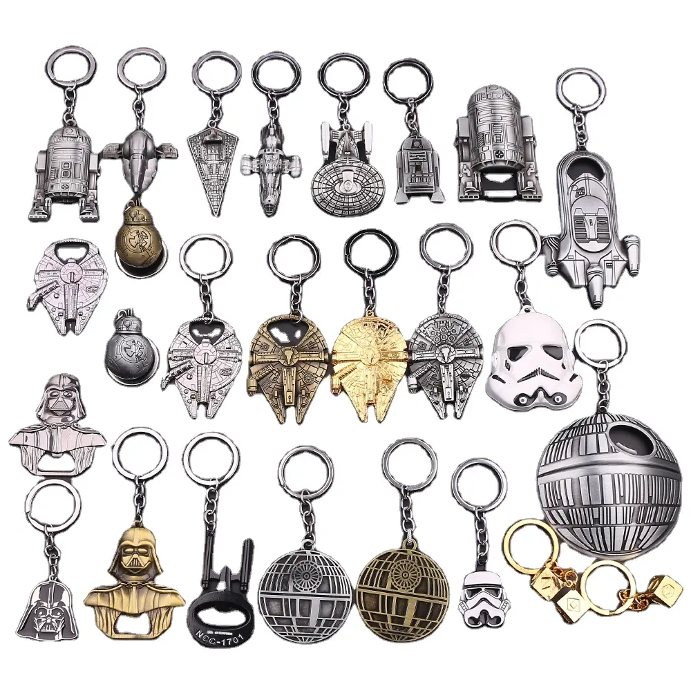 Chaveiro de metal para star wars, miniestrela caminhada criativa, espaçonave, batalha, star wars, série