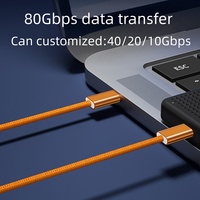 Câble USB4 en nylon DFX 16K60Hz 80 Gbps 240 W multicolore compatible TB5 avec E-Marker pour moniteur de studio professionnel et écran d'ordinateur