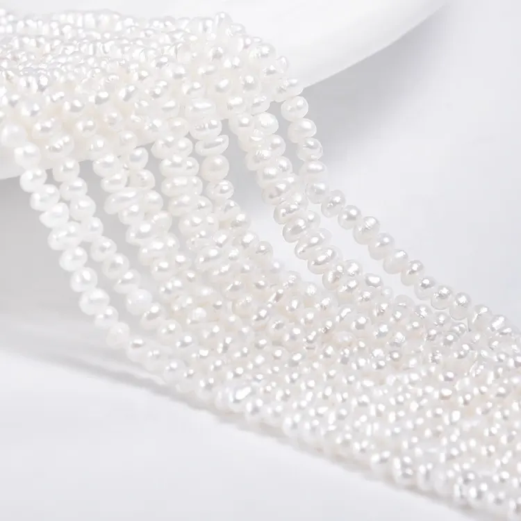 Wholesale 2.5-3mm A Mini Button White Color Rice Shape Pearls Beads Freshwater Of Women