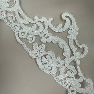 Rifiniture bianche di alta qualità 3D fiori ricami in pizzo per abiti da sposa accessori <span class=keywords><strong>artigianali</strong></span> - Product Image 5