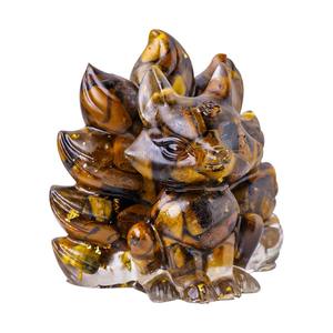 Cristal de guérison renard à neuf queues puces naturelles remplies de résine renard significatif Reiki cadeau décor à la maison Chakra cadeau sculpture à la main - Product Image 6