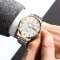 BINBOND jam tangan Quartz pria antiair, jam tangan olahraga bercahaya dengan tampilan kalender tanggal 3034