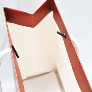 High Quality Customized Your Own Logo Print <b>Red</b> Classic Paperboard Supermarket Shopping Bag Recycled Materials Offset Printing - Product Image 4