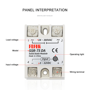 FQFER Rơ Le Trạng Thái Rắn Một Pha <span class=keywords><strong>SSR</strong></span> 75DA <span class=keywords><strong>SSR</strong></span>-75DA AC Điều Khiển DC - Product Image 3