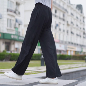 Cozy Modal Thin Wide <strong>Leg</strong> Pants Female Summer Plus Size Elastic Waist Loose <strong>Straight</strong> Casual Pants <strong>Women</strong> High Waist <strong>Trousers</strong> Loose - Product Image 2
